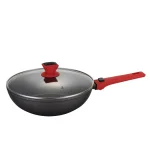 AMERCOOK 11 in. Aluminum Nonstick Wok with Lid and Detachable Handle, Scratch-Resistant Greblon C2+ Coating thumbnail 1