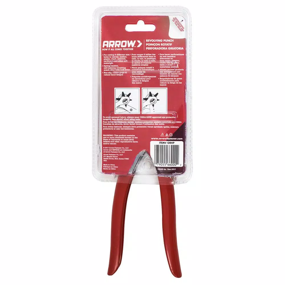 Arrows Revolving Hole Punch Tool for Leather, Canvas, and Vinyl