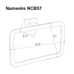 Nameeks General Hotel Wall Mounted Rectangle Towel Ring, Black thumbnail 2