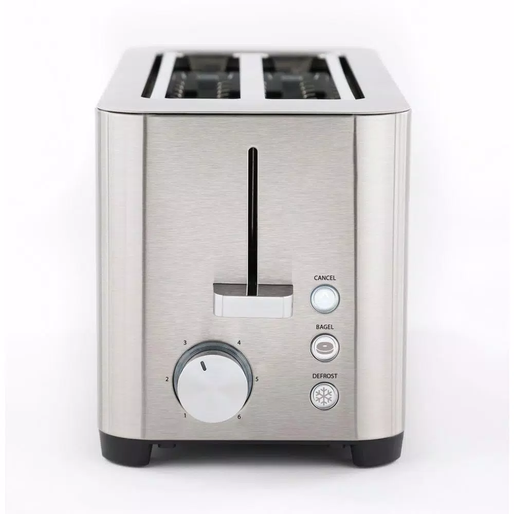 Caso Design 4-Slice Stainless Steel Wide Slot Toaster with Bun Warmer
