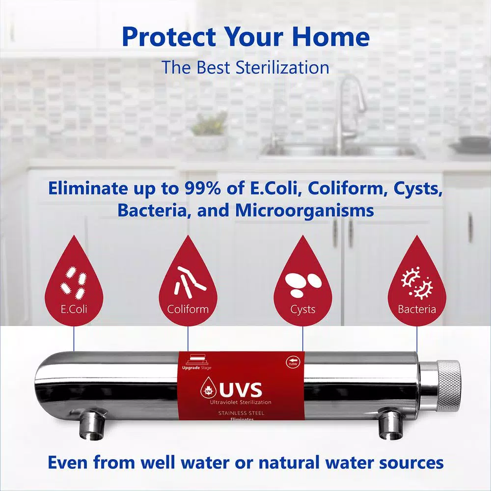 Express Water UV Water Filter Replacement System - 12 Inch Housing with 10 Inch Bulb