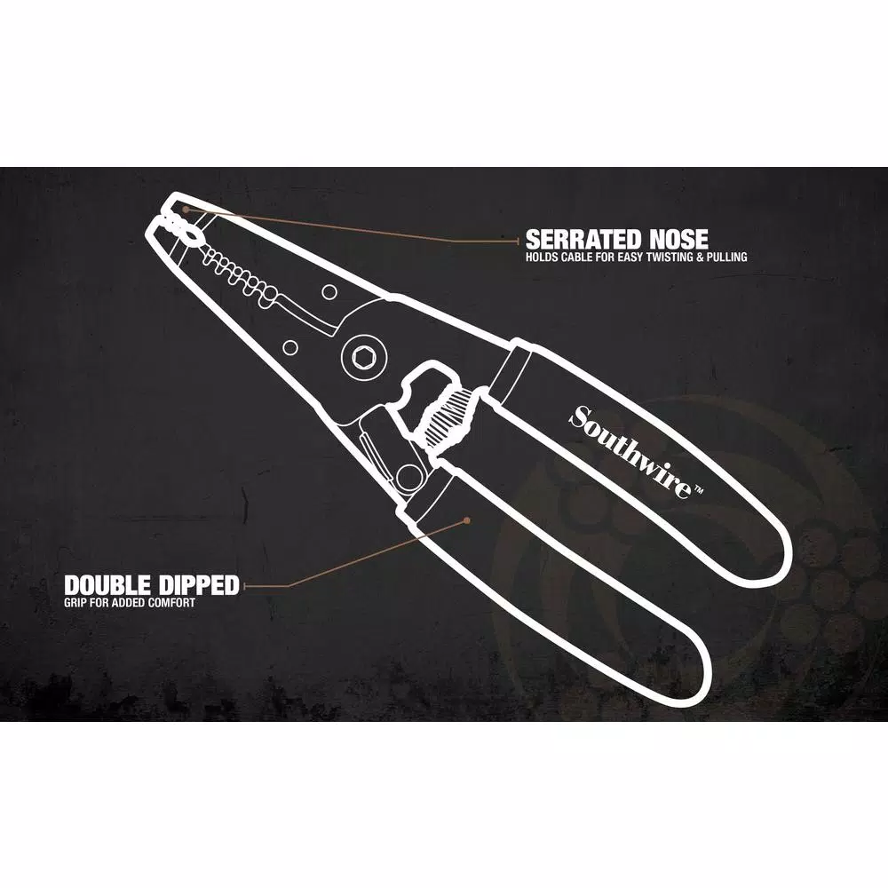 Southwire S1018STR 6 in. Compact Wire Stripper, 10-18 AWG