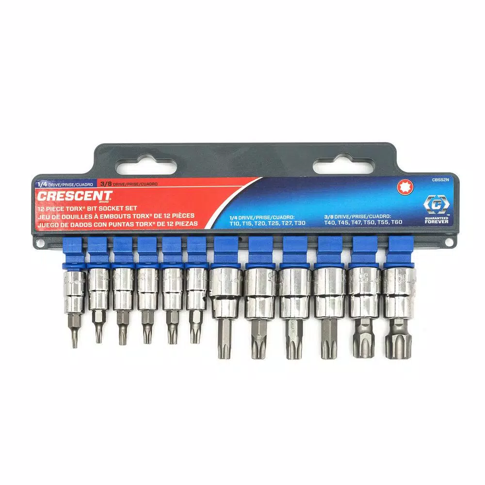 Crescent 12-Piece Torx Bit Socket Set, 1/4 in. and 3/8 in. Drive