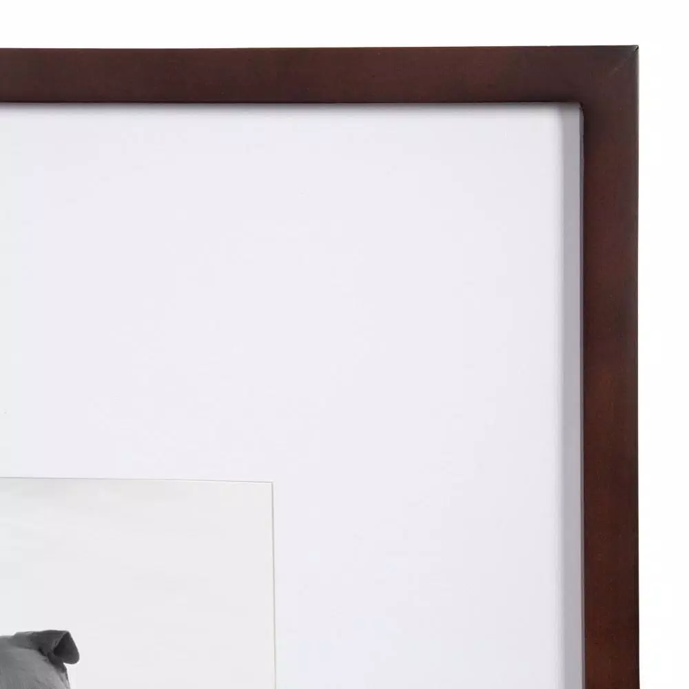 DesignOvation Gallery Wood Picture Frame Set of 2, Walnut Brown, 16x20 in. Matted to 8x10 in.