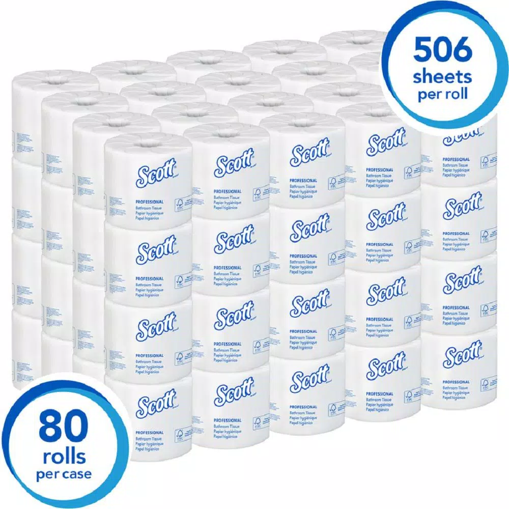 Scott Eco-Friendly 2-Ply Recycled Toilet Tissue, 506 Sheets per Roll, 80 Rolls per Carton