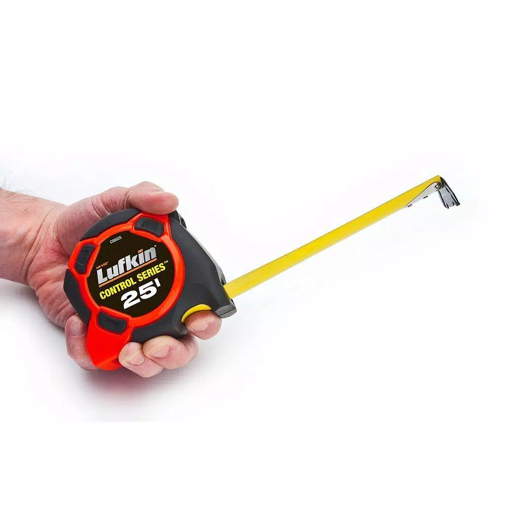 Lufkin Control 25 ft. Tape Measure, 10 ft. Standout, Yellow Clad Blade