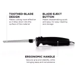 Ovente 17.5 in. Stainless Steel Electric Kitchen Knife with Sheath and Safety Button thumbnail 6