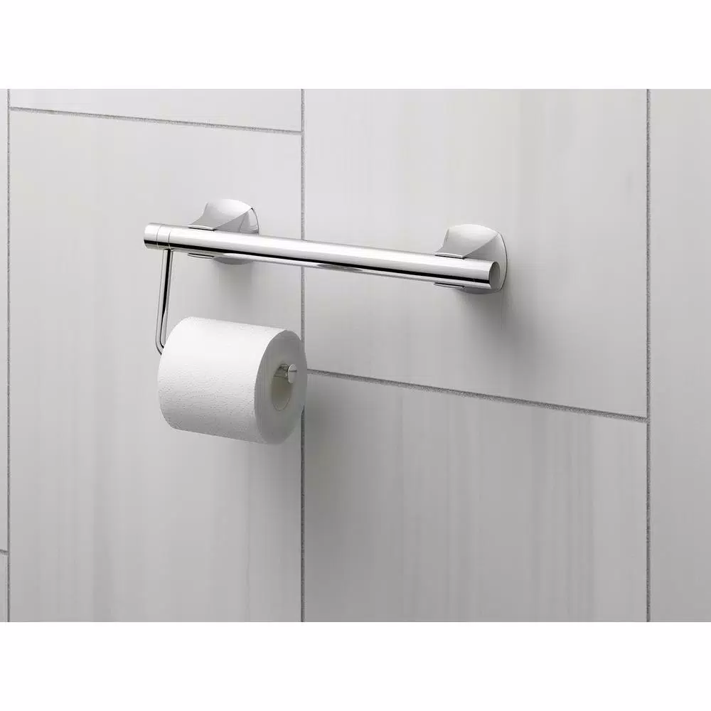 KOHLER Polished Chrome Toilet Tissue Holder Accessory for Carmichael, Arsdale, and Rubicon Grab Bars