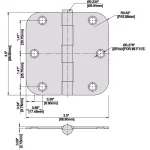 Everbilt 3-1/2 in. x 5/8 in. Radius Matte Black Steel Door Hinge, 24-Pack thumbnail 3