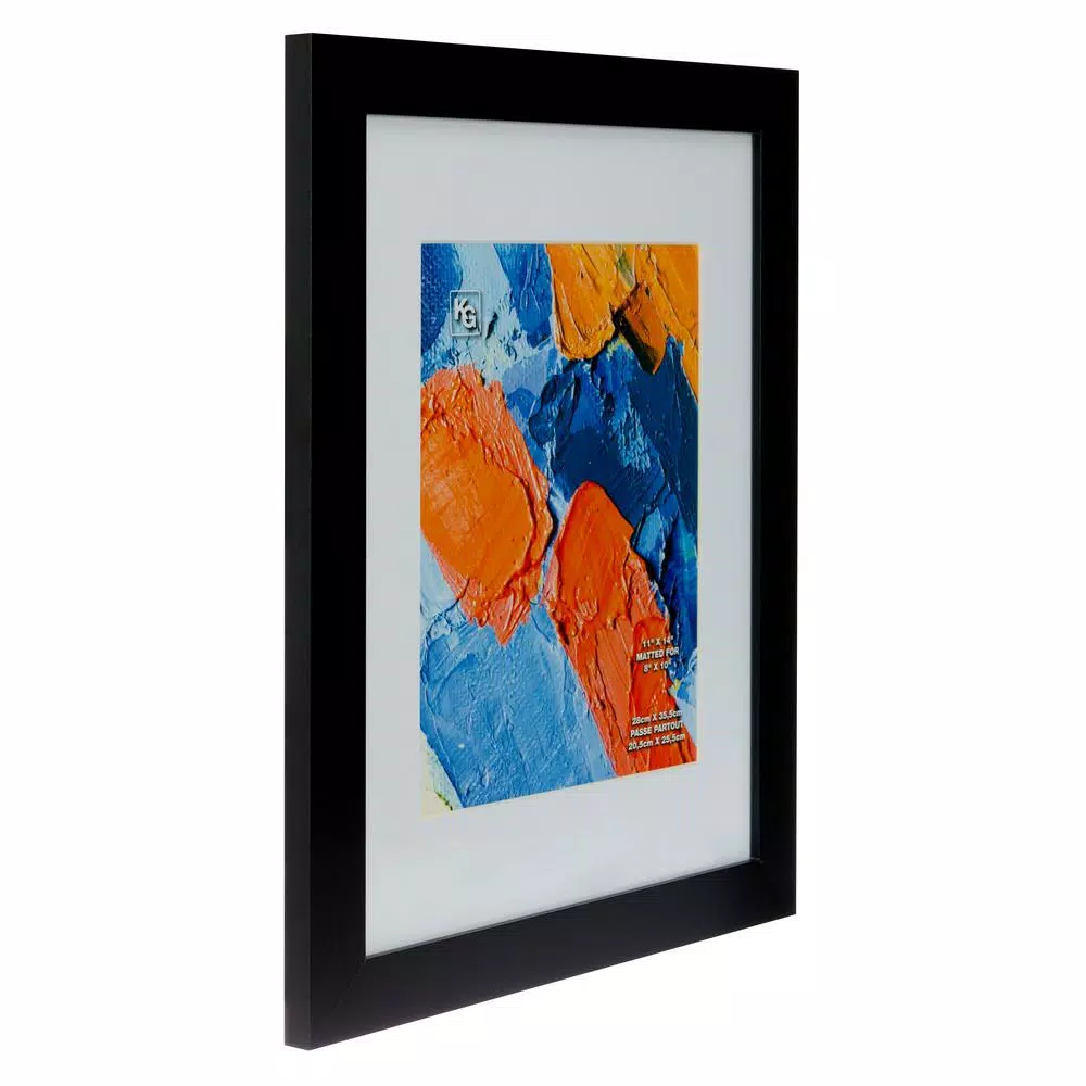 KG Kiera Grace Langford 11x14 Black Picture Frame with Matting for 8x10 Photos