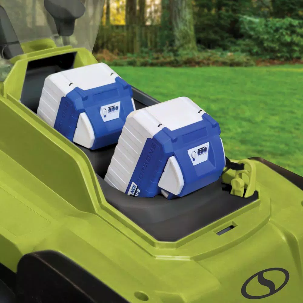Sun Joe 48V iON+ 17 in. Cordless Electric Walk Behind Push Lawn Mower Kit with 2x 4.0 Ah Batteries and Charger