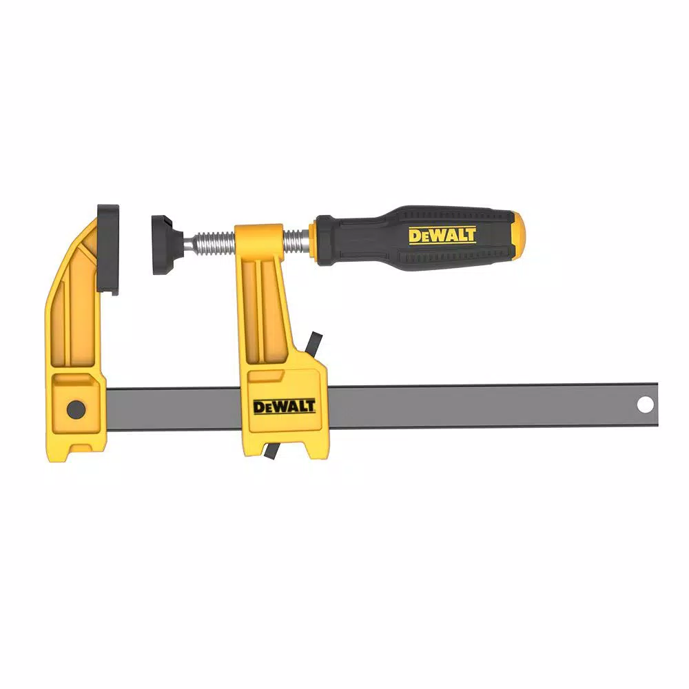 DEWALT Medium Duty Bar Clamp Set, 600 lb. Force, 4-Pack (Two 6 in. and Two 12 in.)