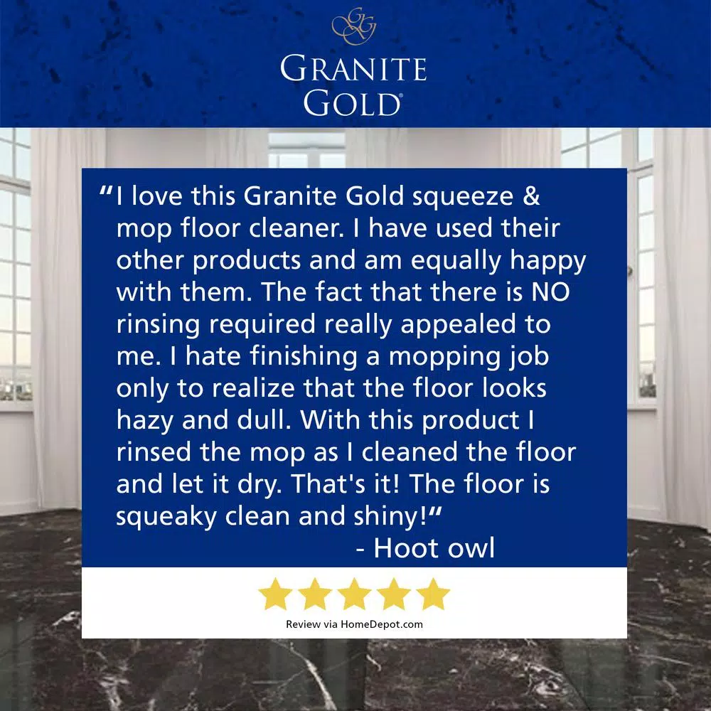 Granite Gold Squeeze and Mop Floor Cleaner, 32 oz. - For Natural Stone, Marble, and Tile