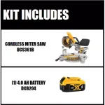 DEWALT 20V MAX Cordless 7-1/4 in. Sliding Compound Miter Saw Kit with 4.0Ah Battery thumbnail 2