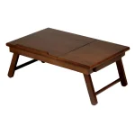 Winsome Alden Solid Wood Lap Desk with Flip Top and Pull-Out Drawer, Antique Walnut Finish thumbnail 1
