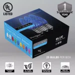 Wintergreen Lighting OptiCore C7 LED Blue Faceted Christmas Light Bulbs, 25-Pack thumbnail 2
