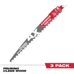 Milwaukee 9 in. Carbide Teeth Pruning Reciprocating Saw Blade, 3 TPI (3-Pack) thumbnail 1