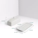 Sweese White Porcelain Butter Dish with Cover, 4 oz. Rectangular Butter Keeper for American Size Sticks thumbnail 2
