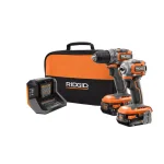 RIDGID 18V SubCompact Brushless 1/2 in. Drill/Driver and 3/8 in. Impact Wrench Combo Kit thumbnail 1