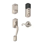 Schlage Sense Smart Deadbolt with Right-Handed Flair Lever Handleset, Satin Nickel thumbnail 1