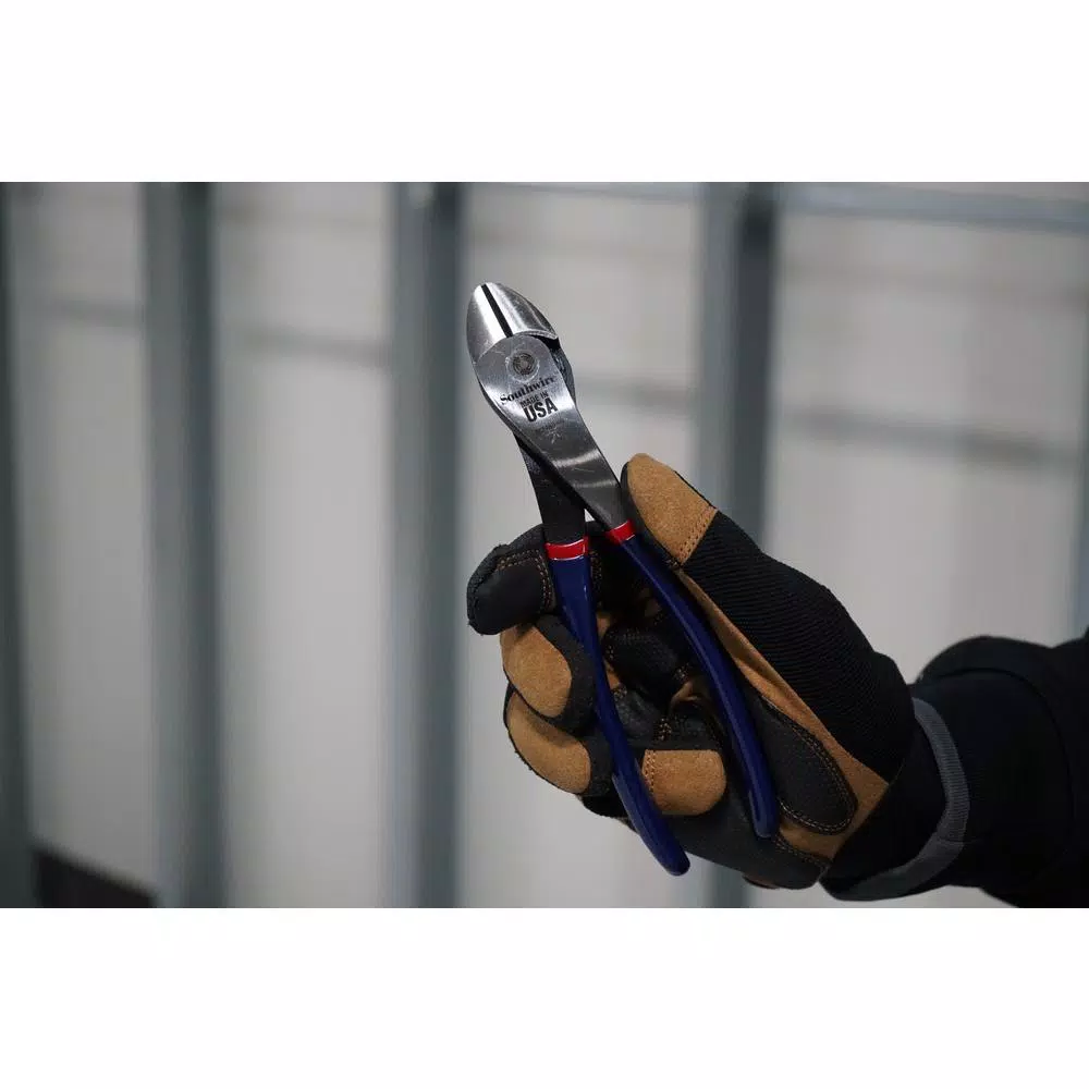 Southwire 8 in. High-Leverage Angled Head Diagonal Cutting Pliers with Dip Grip