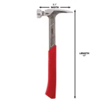 Milwaukee 22 oz. Smooth Face Framing Hammer with Hammer Loop and Shockshield Grip thumbnail 3