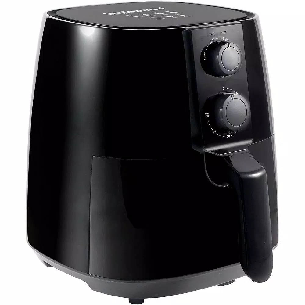 Maximatic Elite Gourmet 4 Qt. Air Fryer, 1000W Oil-Free Countertop Cooker, Black