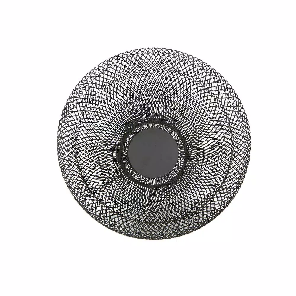 Mind Reader Black Metal Mesh Fruit Bowl - Round Decorative Wire Produce Basket