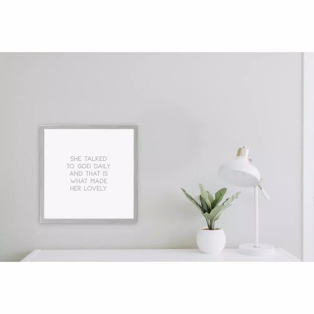 Petal Lane Home She Talked To God Daily Magnetic Memo Board, Warm Gray Vintage Frame