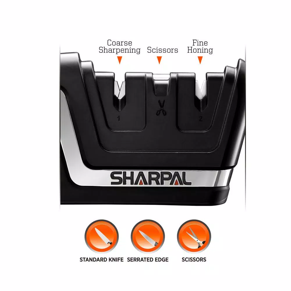 Sharpal 190N Knife and Scissors Sharpener - Classic Two-Stage Manual Sharpener