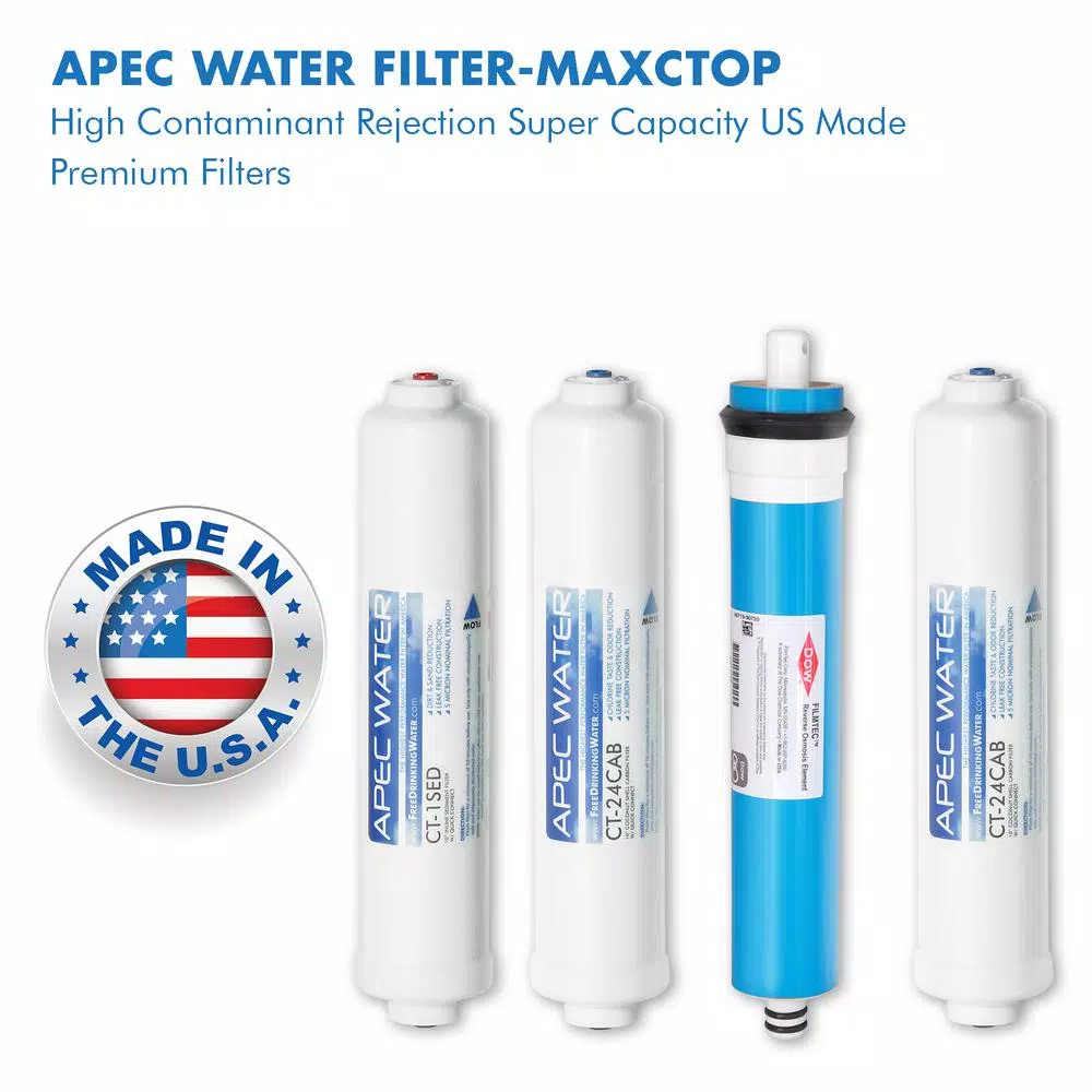 APEC Water Systems Replacement Filter Set for RO-CTOP Countertop Reverse Osmosis Systems, 4-Pack