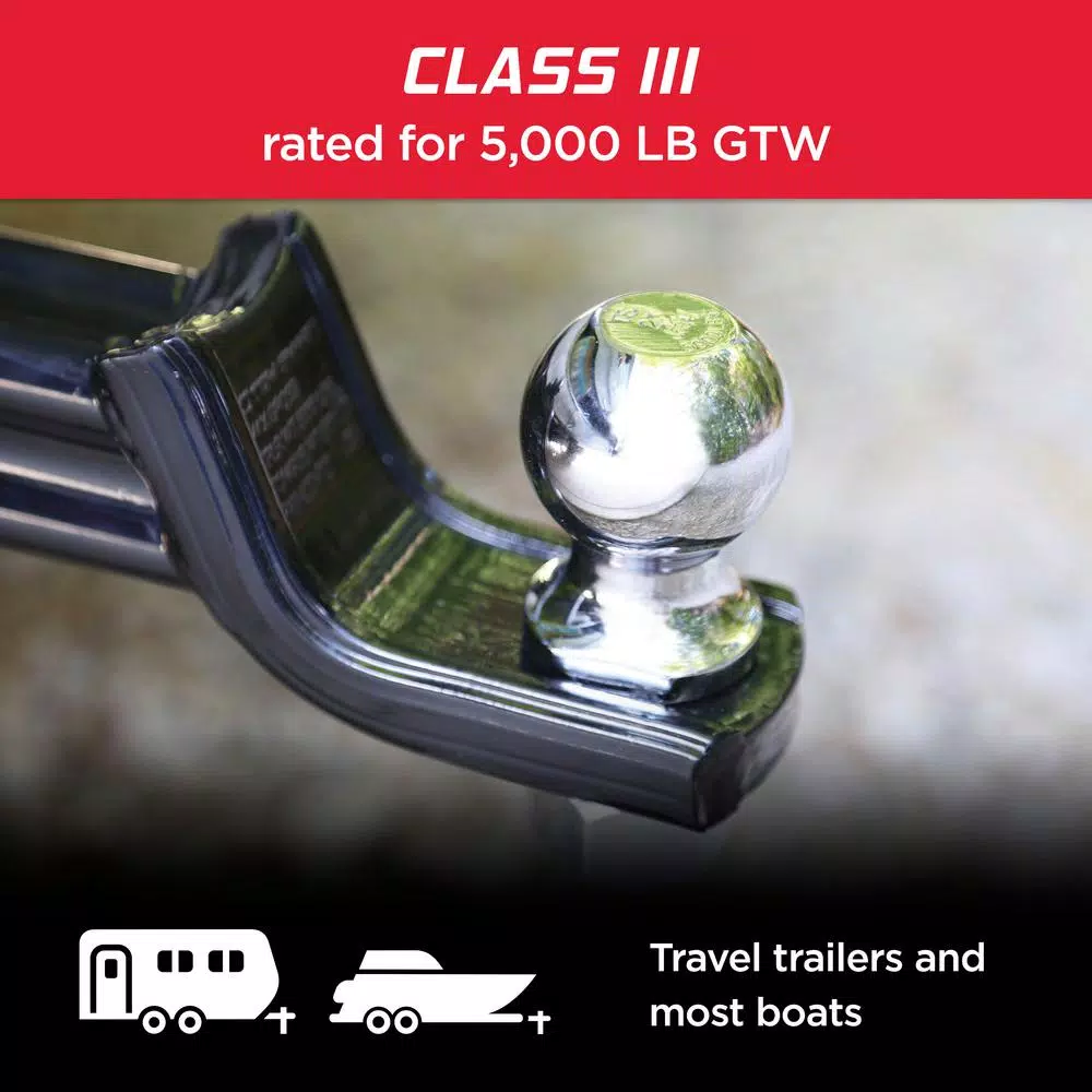 TowSmart 2 in. Chrome Hitch Ball, 5,000 lb. Capacity, 1 in. x 2 in. Shank