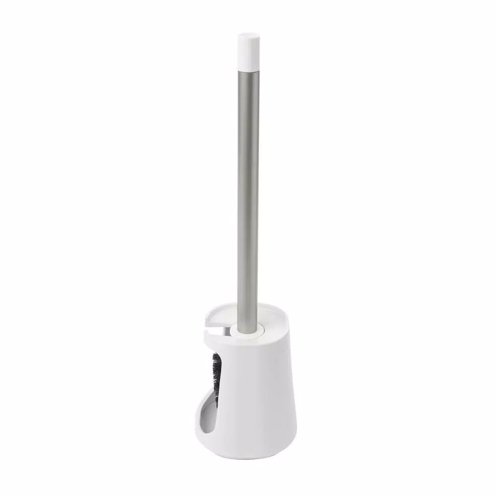Umbra Step Toilet Brush and Holder Set, White Melamine