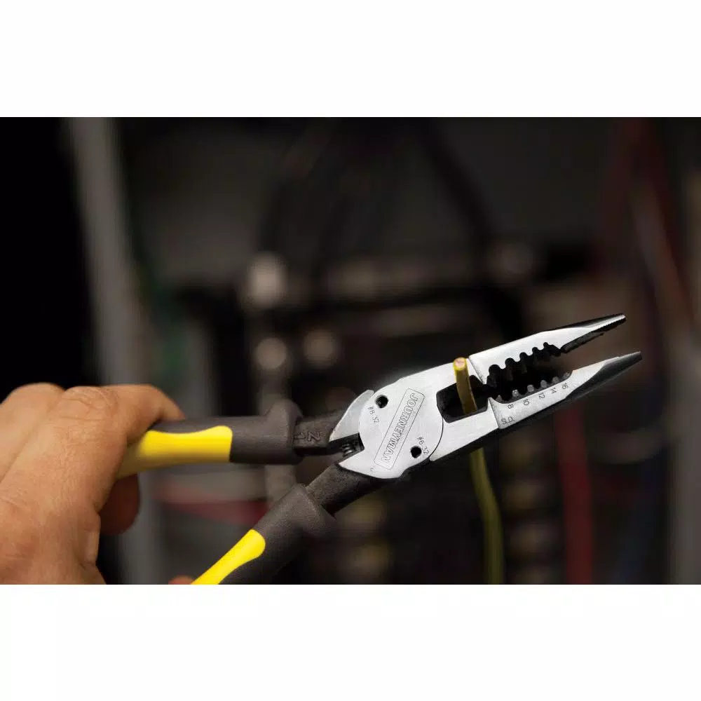 Klein Tools 8-3/8 in. All Purpose Long Nose Pliers with Spring and Wire Stripper