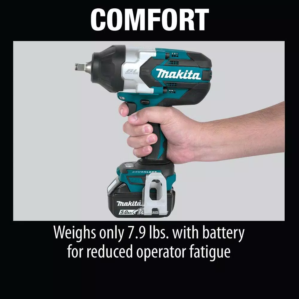 Makita 18V LXT Brushless High Torque 1/2 in. Sq. Drive Impact Wrench Kit with 14 Pc. Socket Set