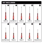 Milwaukee 10-Piece Precision Screwdriver Set with All-Metal Core thumbnail 3