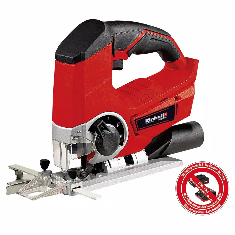 Einhell PXC 18V Cordless Jig Saw, 2400 SPM, 1 in. Stroke, 47° Max Bevel, with LED (Tool Only)