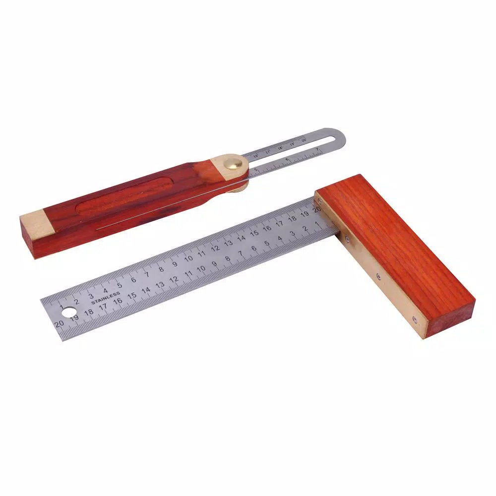 Steel Core 8 in. Try Square and 9 in. Sliding T-Bevel Set with Hardwood Handle and Stainless Steel Blades