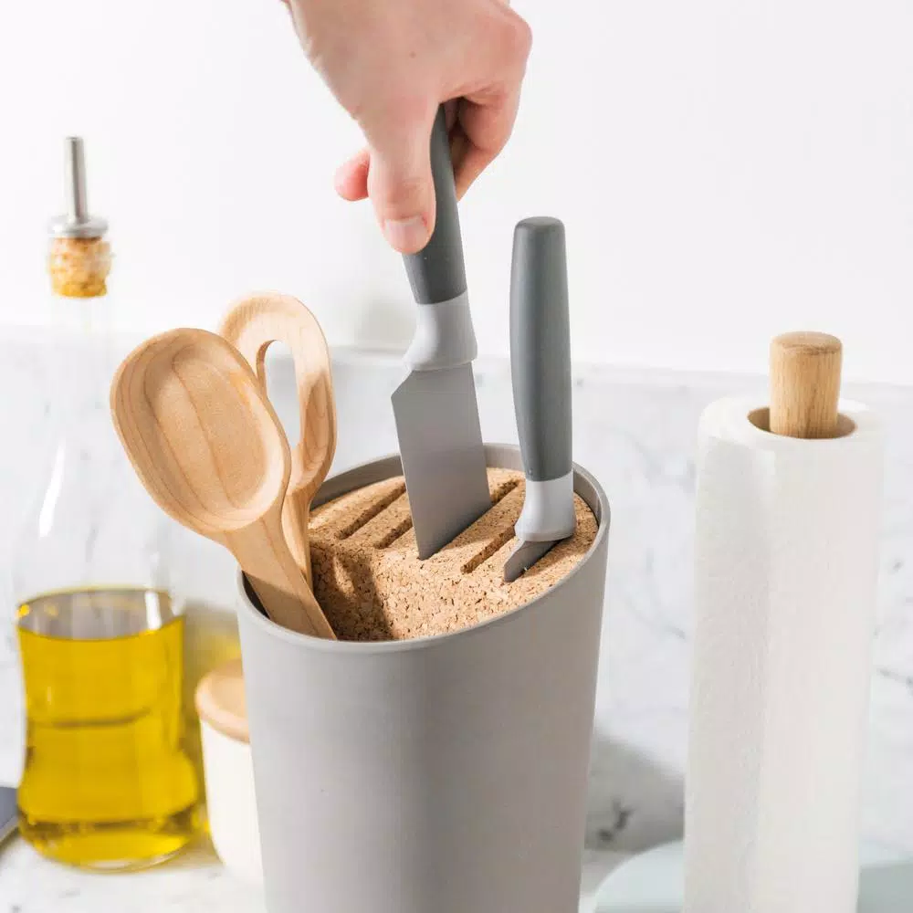 BergHOFF Leo Gray Knife and Utensil Organizer with Cork Insert