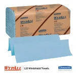 WYPAll L10 Windshield Wipers, 2-Ply Blue Disposable Wipes, 140/Pack, 16 Packs Per Carton thumbnail 3