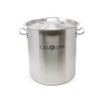 Gas One 32 Qt. Stainless Steel Stock Pot with Lid, Heavy-Duty 1.0 mm Thickness thumbnail 1