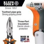 Klein Tools 8 in. Insulated Combination Pliers, 1000V Rated, VDE Certified thumbnail 2