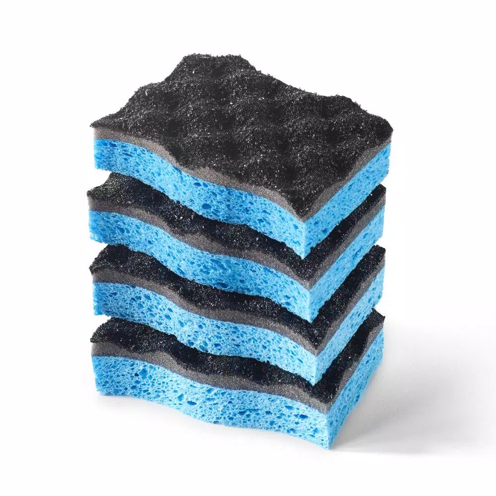 O-Cedar Heavy-Duty No-Scratch Scrounge Scrub Sponge, 4-Pack