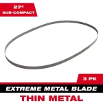 Milwaukee 27 in. Extreme Thin Metal 12/14 TPI Band Saw Blades, 3-Pack thumbnail 6