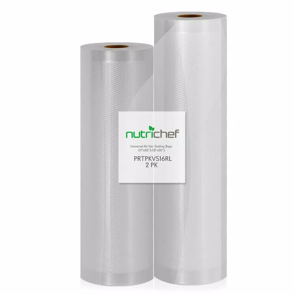 NutriChef Universal Vacuum Sealer Bags, Multi-Layered Food-Grade Rolls, 100 ft. Total Length