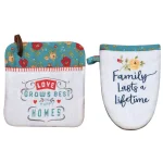 Kay Dee Lisa Audit Country Cotton Fresh Kitchen Textile Set of 4 - Floral Watercolor Design thumbnail 2