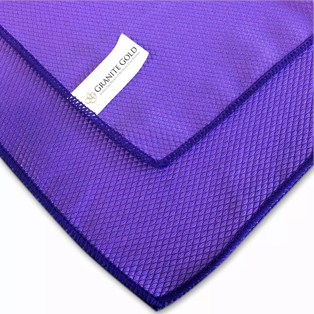 Granite Gold Polish Buffing Cloths, 12 x 12 in., Purple (3-Pack)