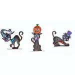 Worth Imports 7 in. to 14 in. Metal Halloween Black Cat Decor Set of 3 thumbnail 1