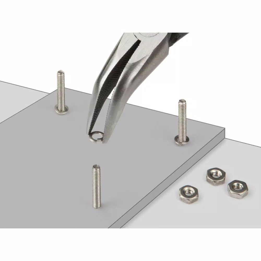 TEKTON Mini Bent Long Nose Pliers with 45-Degree Angle and Crosscut Teeth