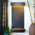 Water Wonders Grande Nojoqui Falls Lightweight Slate Wall Fountain with Copper-Vein Trim thumbnail 4